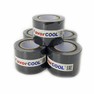 Лента для герметизации трасс кондиционера FavorCool PVC AIR с клеевым слоем 0.13mm*50mm*18m (черная), комплект 5 шт