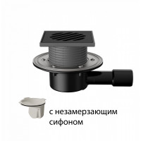 T 510.1 PNsB Трап горизонтальный регулируемый 510 с чугунной решеткой, с незамерзающим сифоном, с фланцем