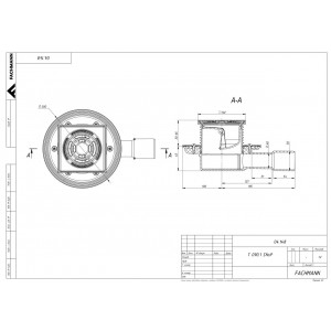 Трап регулируемый T 090.1 SNsP 125x125 горизонтальный выпуск DN40/50 с незамерзающим сифоном, решетка нерж. сталь, пластиковый подрамник